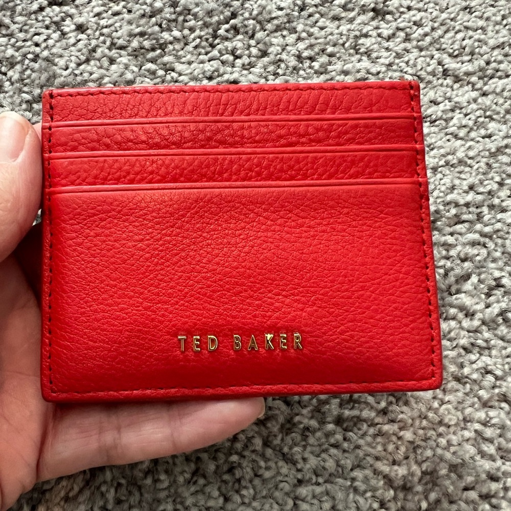 Ted Baker Red Leather Card Holder - Picture 6 of 10